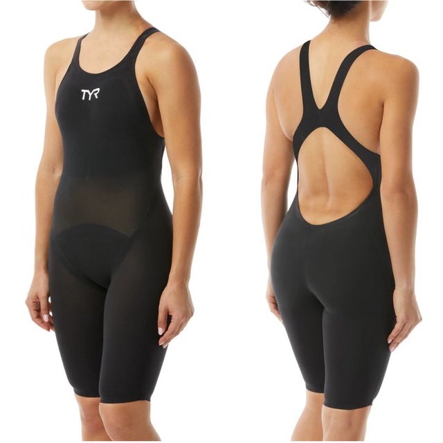 TYR Women's Fusion 2 Aerofit Open Back Kneeskin Tech Suit Swimsuit at